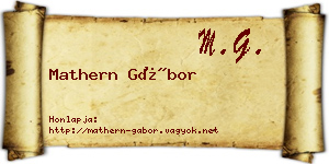 Mathern Gábor névjegykártya